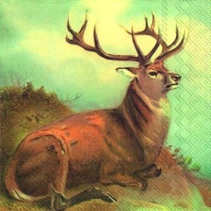 Салфетка для декупажа "Олень" бумажная, C572400, 25х25 см